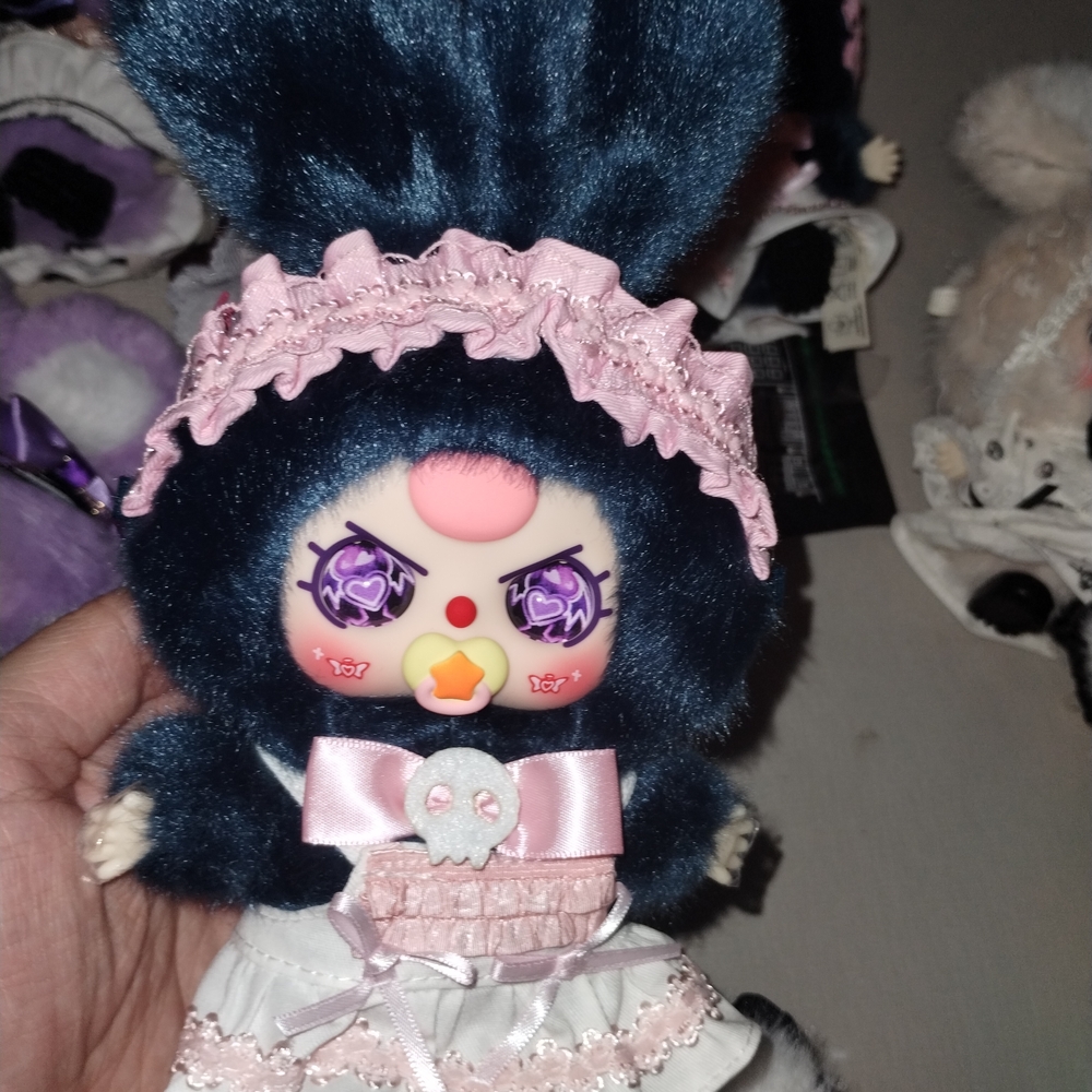Gothic Lolita Bunny Stuffed Animal - Cream and Brown - Picture 5 of 11